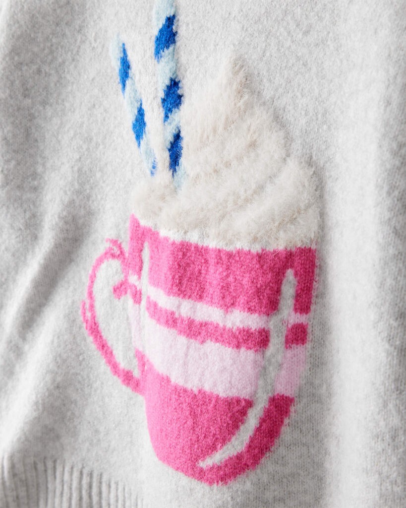 slide 3 of 3, Carter's Girls Hot Chocolate Sweater - Heather Grey Grey 5, 1 ct