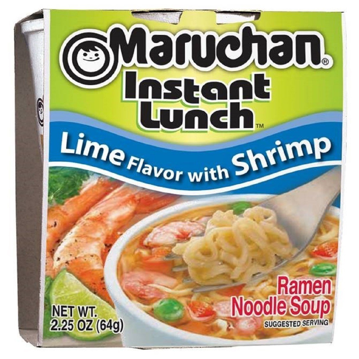 slide 1 of 3, Maruchan Instant Lunch Lime and Shrimp Ramen Noodle Soup Cup - 2.25oz, 2.25 oz