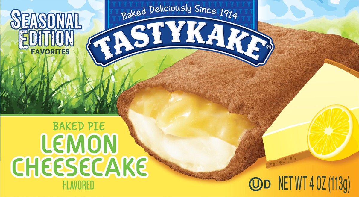 slide 4 of 9, Tastykake Baked Lemon Cheesecake Flavored Pie, 4 oz, 4 oz