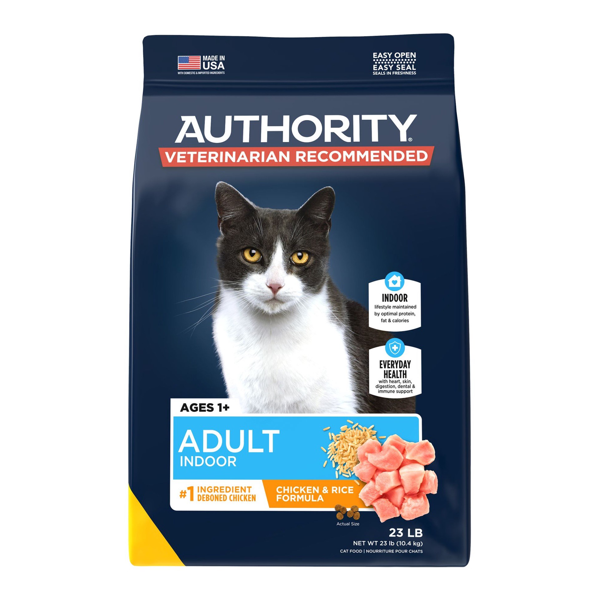 Authority Everyday Health Indoor Cat Dry Food - Chicken & Rice, With ...