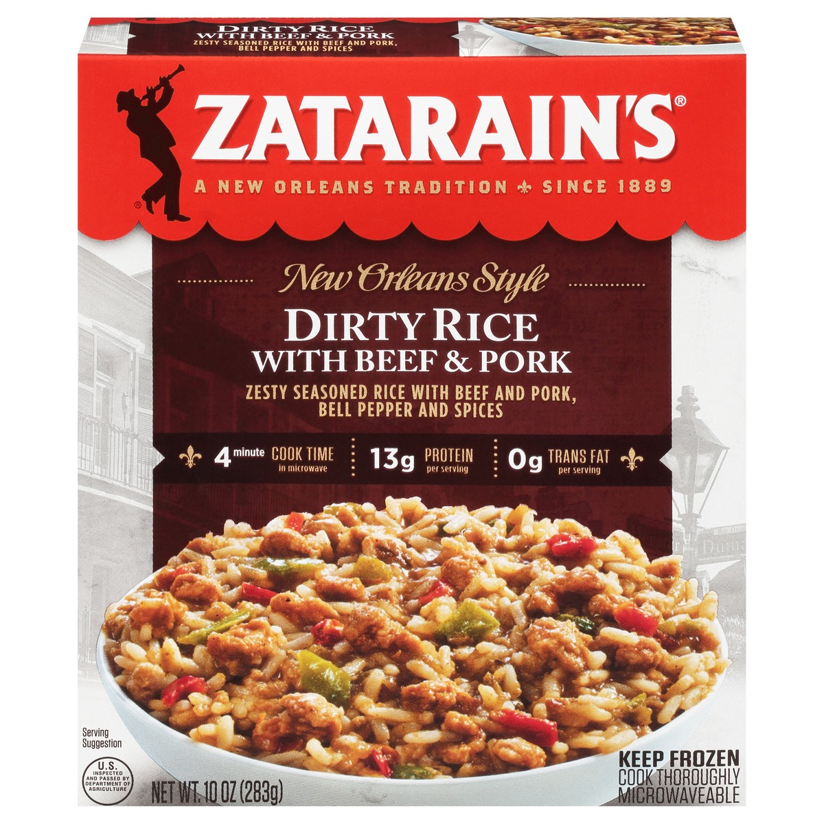 slide 1 of 5, Zatarain's Frozen Meal - Dirty Rice - Beef & Pork, 10 oz, 10 oz