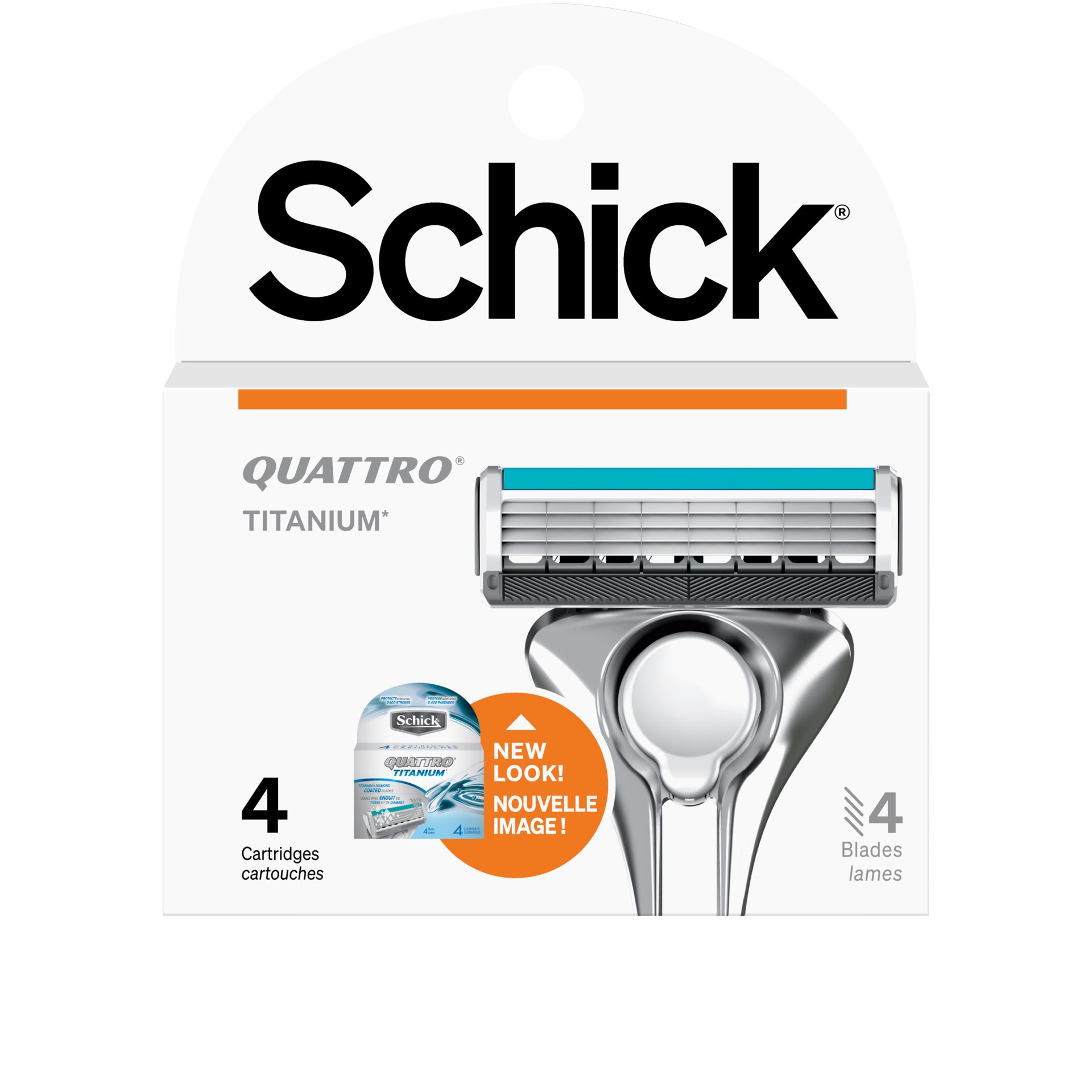 slide 1 of 5, Schick Quattro Titanium Razor Refills, 4 ct