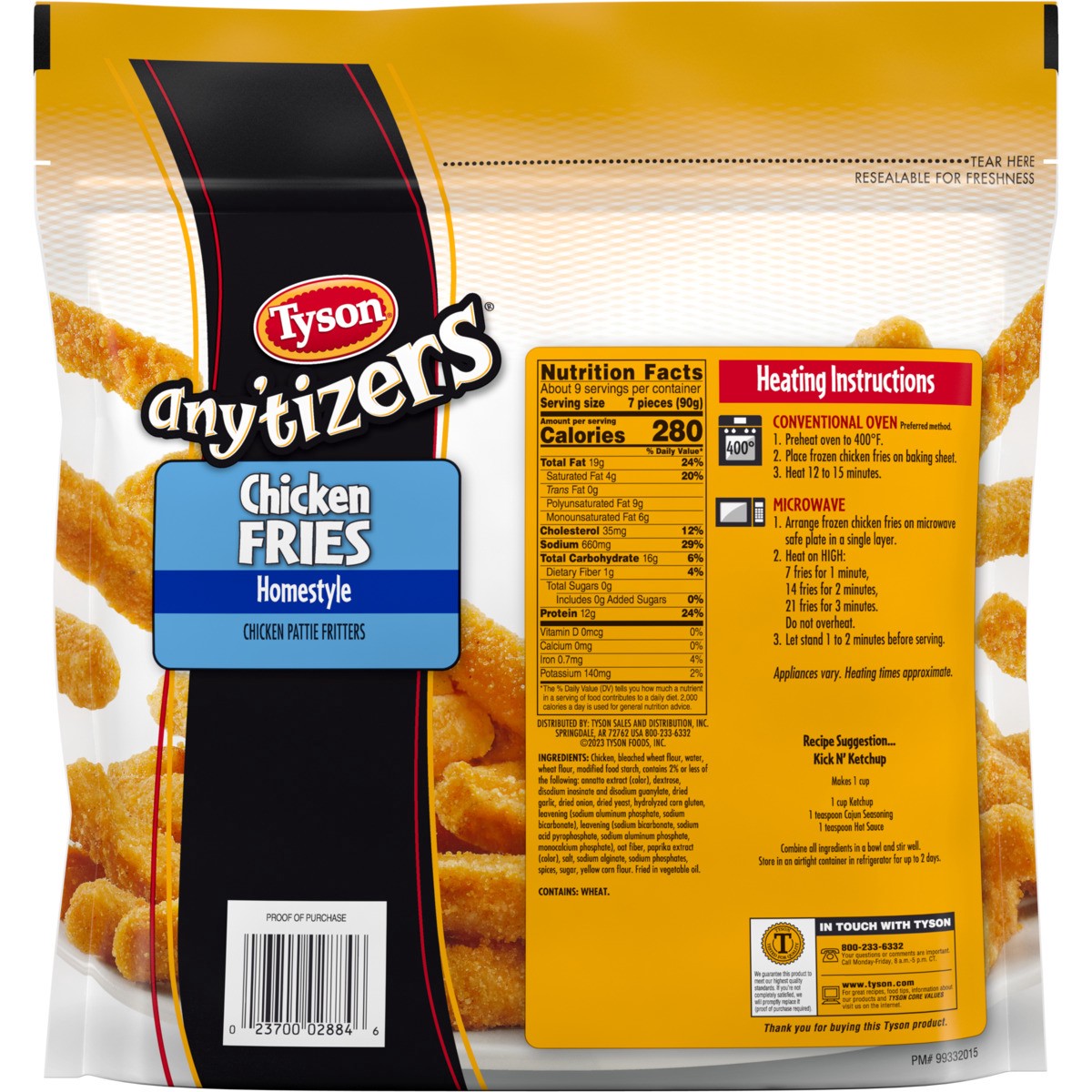 slide 5 of 6, Tyson Any'tizers Homestyle Chicken Fries - Frozen - 28.05oz, 28.05 oz