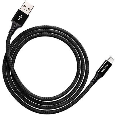 slide 1 of 1, Ventev Black Chargesync Alloy USB Type C Cable, 4 ft