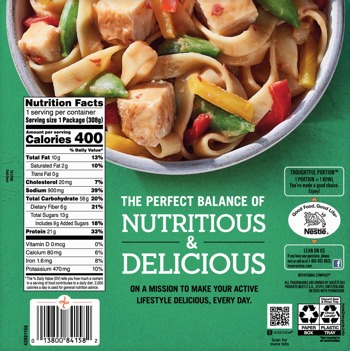 slide 2 of 12, Lean Cuisine Peanut Chicken Stir Fry Frozen Bowl, 10.88 oz