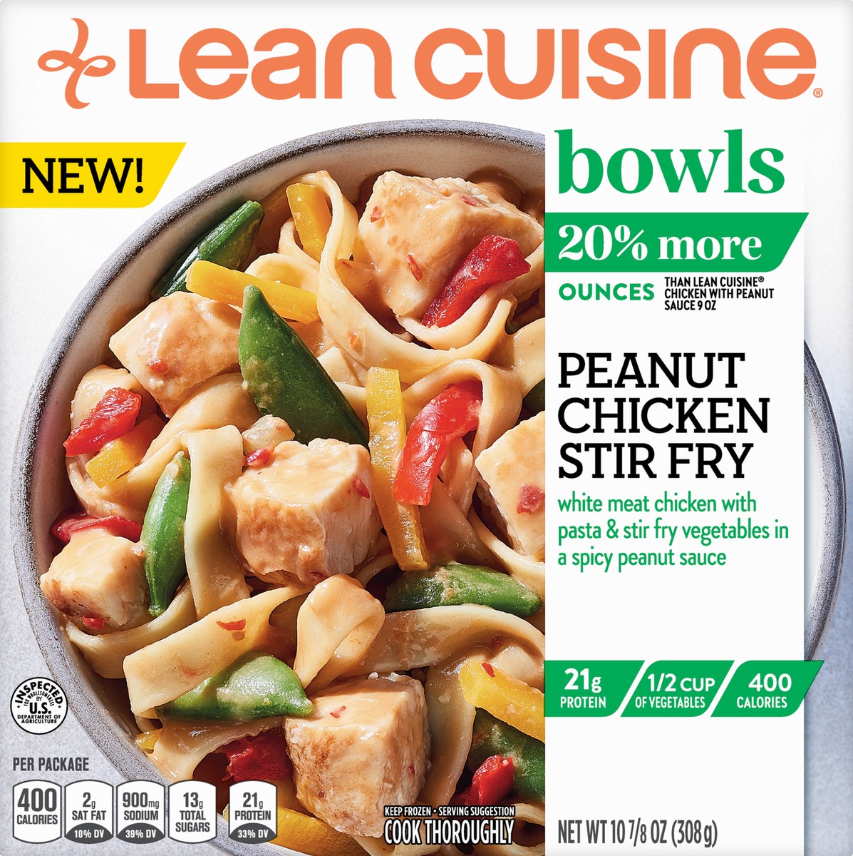 slide 5 of 12, Lean Cuisine Peanut Chicken Stir Fry Frozen Bowl, 10.88 oz