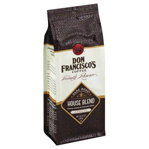 slide 1 of 1, Don Francisco's Coffee, Ground, Dark Roast, House Blend - 10 oz, 10 oz