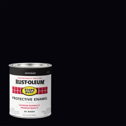 Rust-Oleum Stops Rust Protective Enamel Paint - Quart, Satin Black