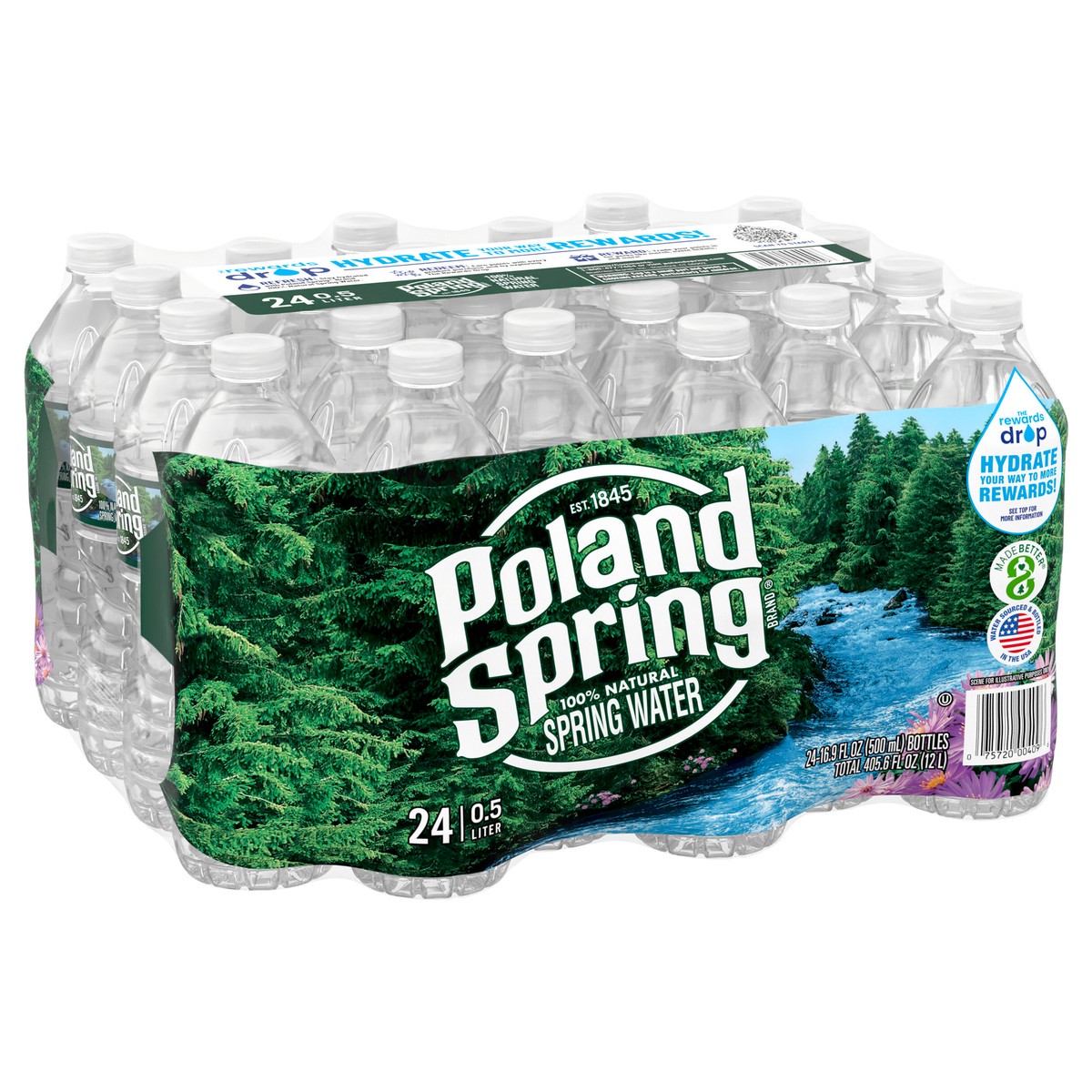 slide 5 of 8, Poland Spring Brand 100% Natural Spring Water, 16.9-ounce plastic bottles (Pack of 24), 16.9 fl oz