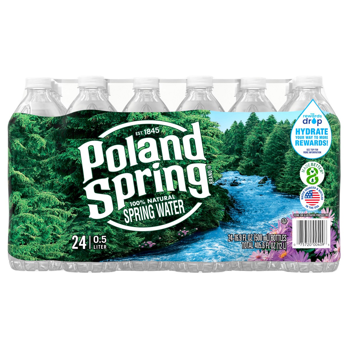 slide 1 of 8, POLAND SPRING Brand 100% Natural Spring Water, 16.9-ounce plastic bottles (Pack of 24), 24 ct