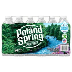 POLAND SPRING Brand 100% Natural Spring Water, 16.9-ounce plastic bottles (Pack of 24)