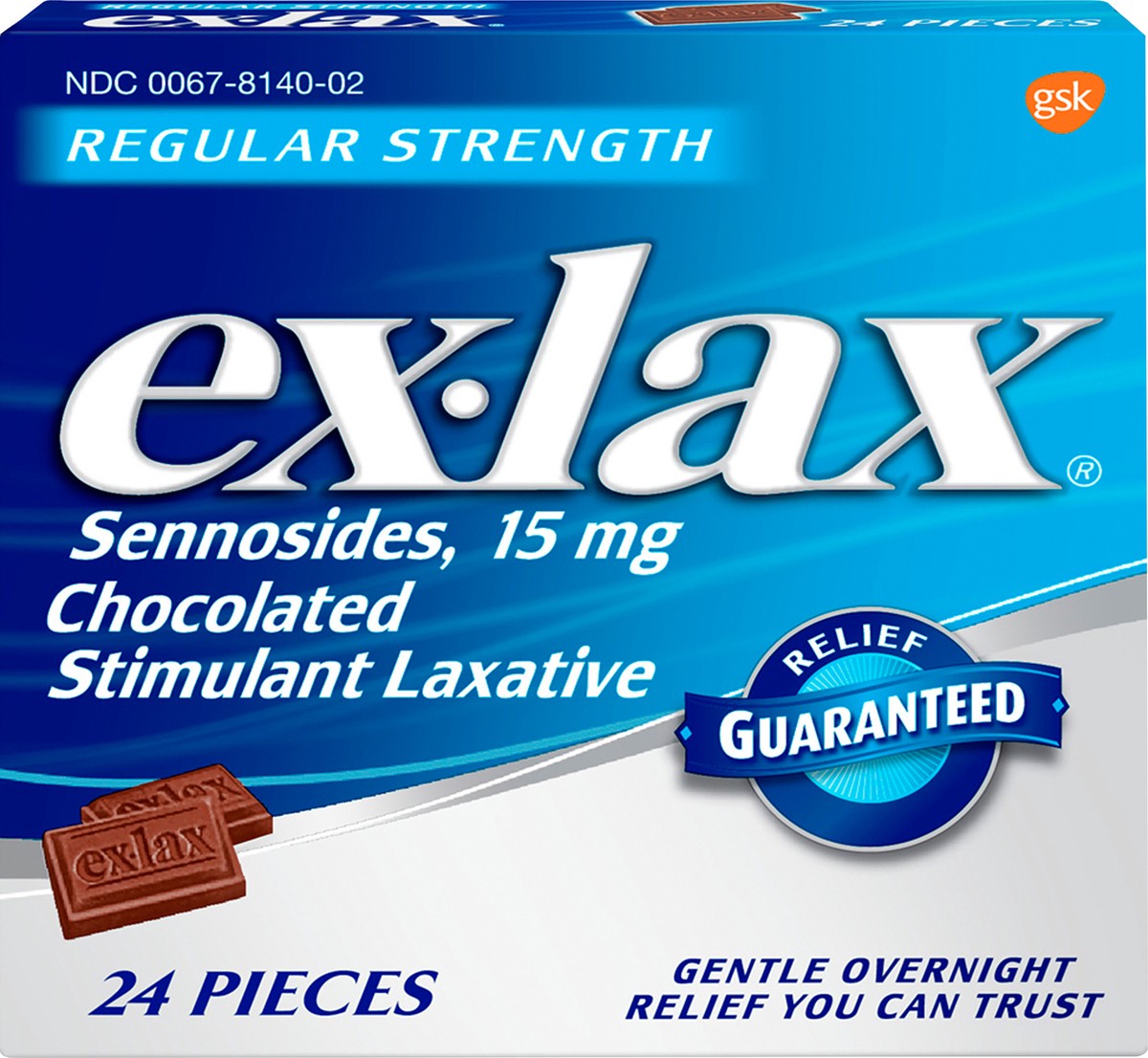 slide 6 of 8, ex-lax Regular Strength Chocolated Stimulant Laxative Constipation Relief Pills for Occasional Constipation - 24 count, 24 ct