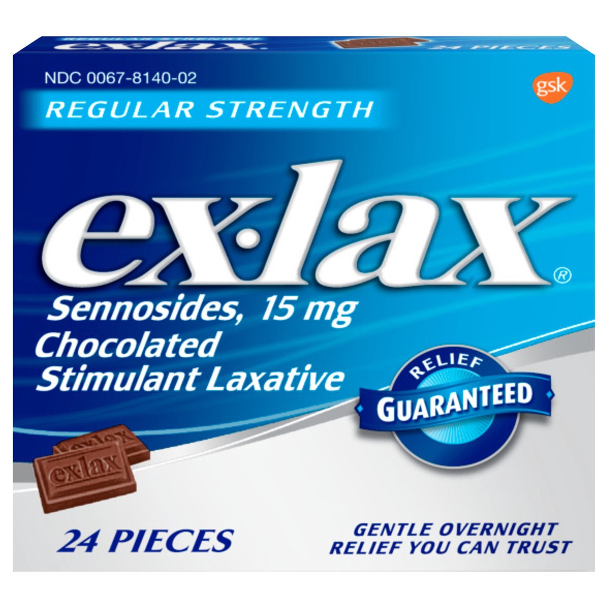 slide 1 of 8, ex-lax Regular Strength Chocolated Stimulant Constipation Relief Laxative Pills - 24 count, 24 ct