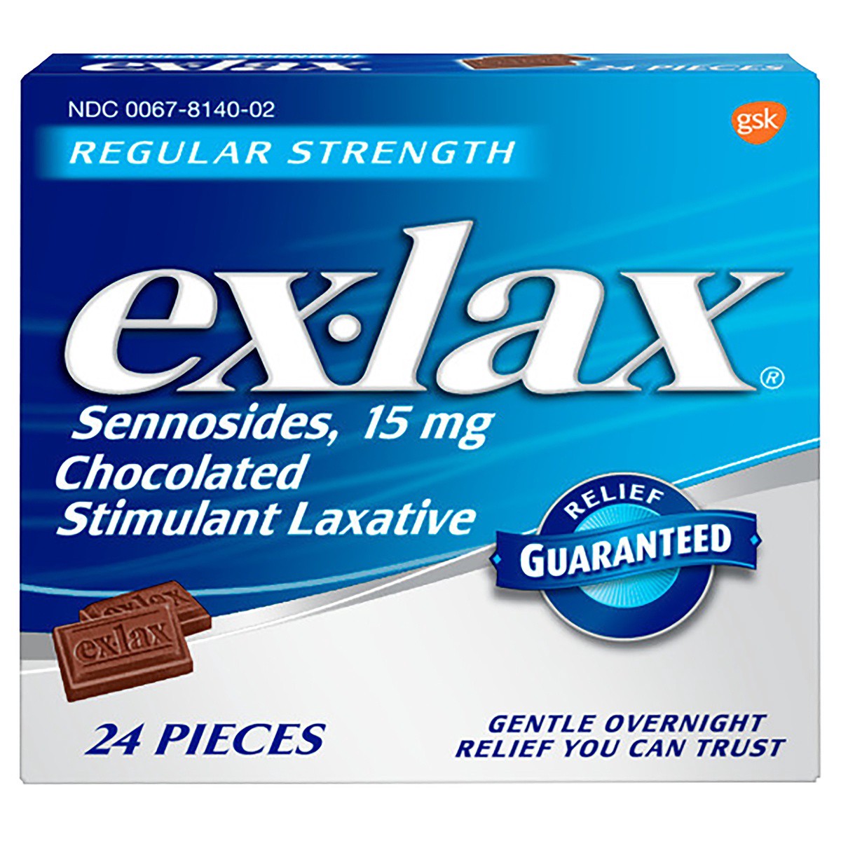 slide 1 of 8, ex-lax Regular Strength Chocolated Stimulant Laxative Constipation Relief Pills for Occasional Constipation - 24 count, 24 ct