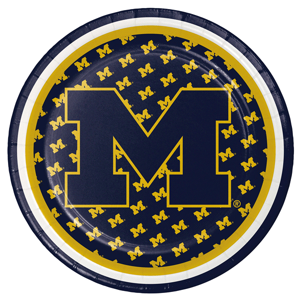 slide 1 of 1, University of Michigan Round Luncheon Plate, 1 ct