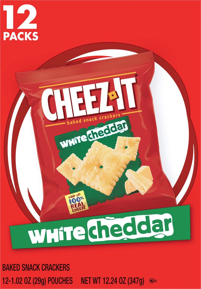 slide 6 of 13, Cheez-It White Cheddar Baked Snack Crackers, 12 ct