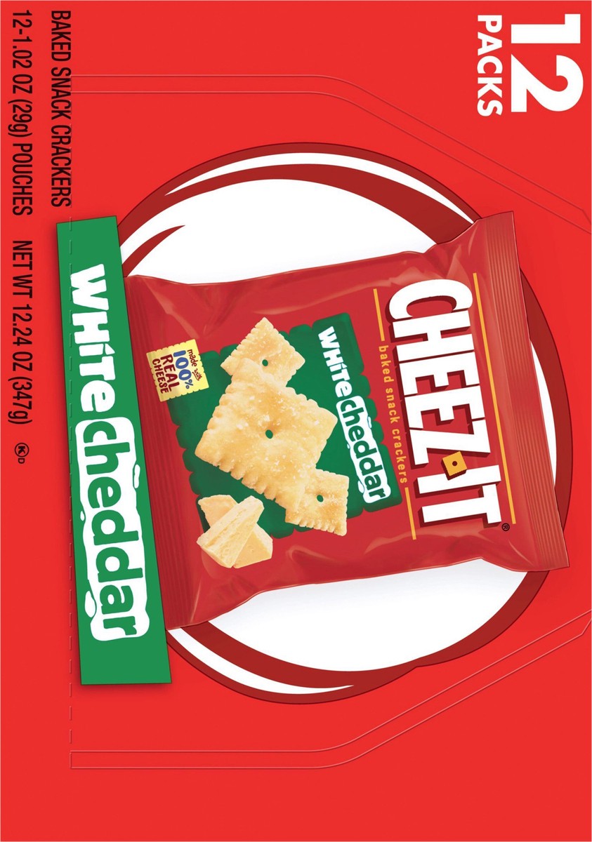 slide 8 of 13, Cheez-It White Cheddar Baked Snack Crackers, 12 ct