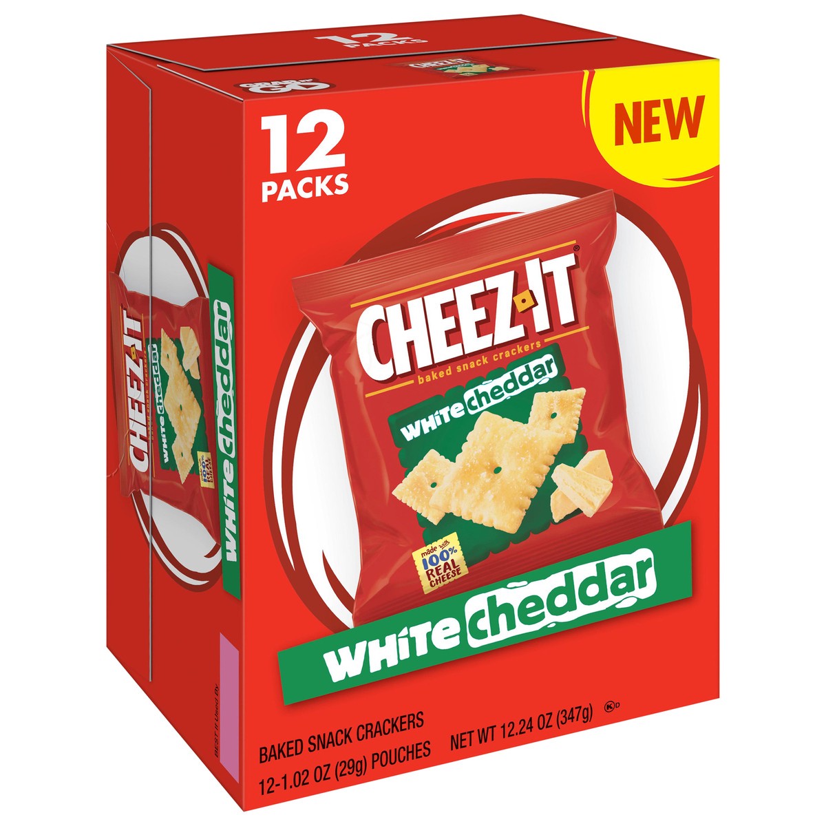 slide 4 of 13, Cheez-It White Cheddar Baked Snack Crackers, 12 ct