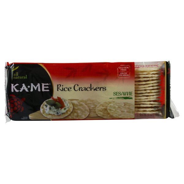 slide 1 of 1, KA-ME Rice Crackers, Sesame, 3.5 oz