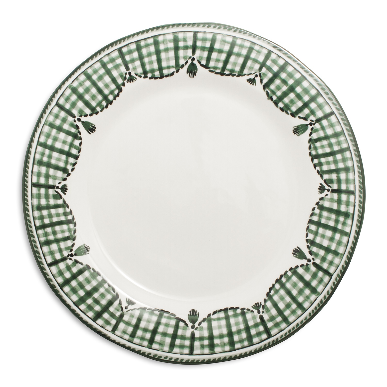 slide 1 of 1, Sur La Table Gingham Dinner Plate, Green, 1 ct