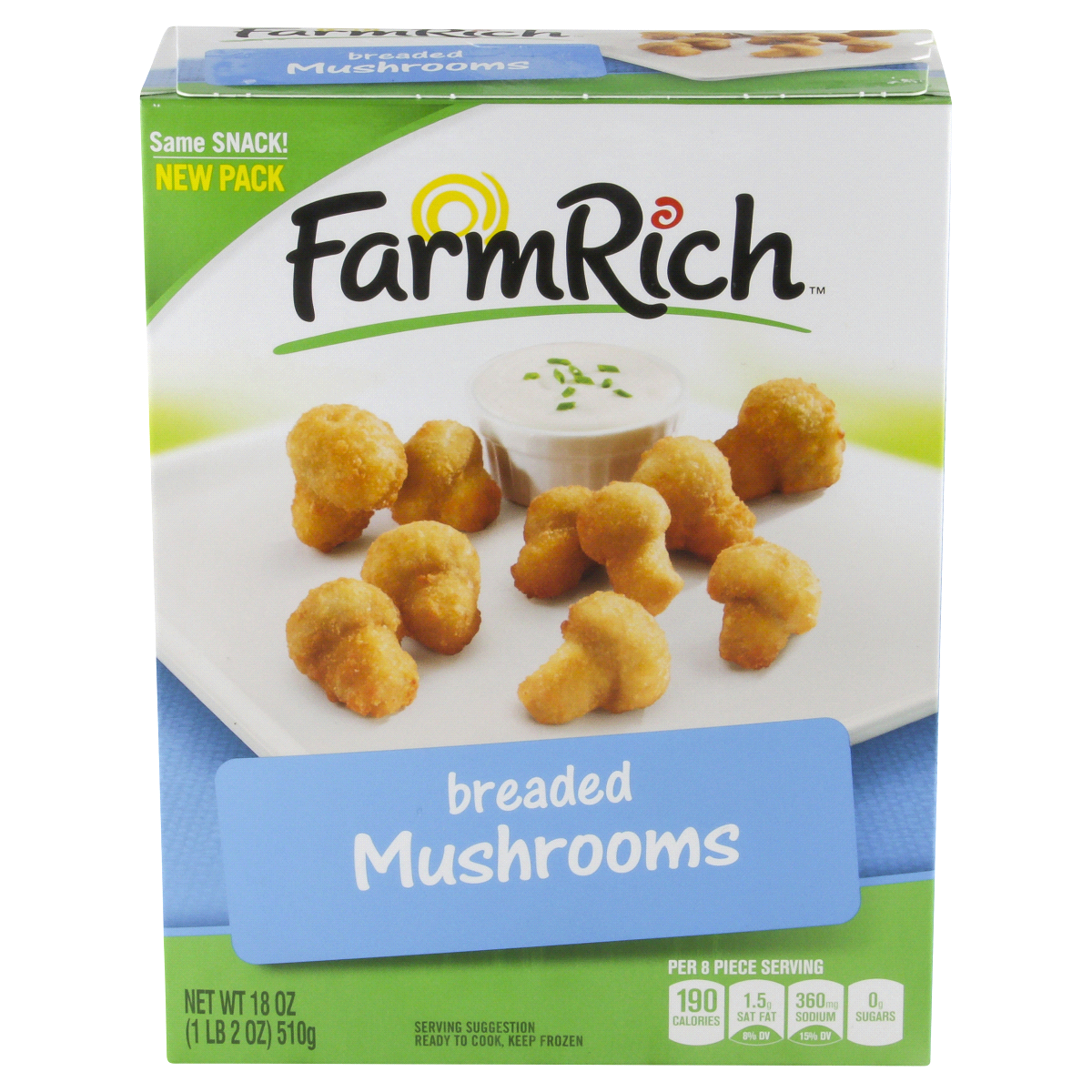 slide 1 of 8, Farm Rich Breaded Mushrooms, 18 oz