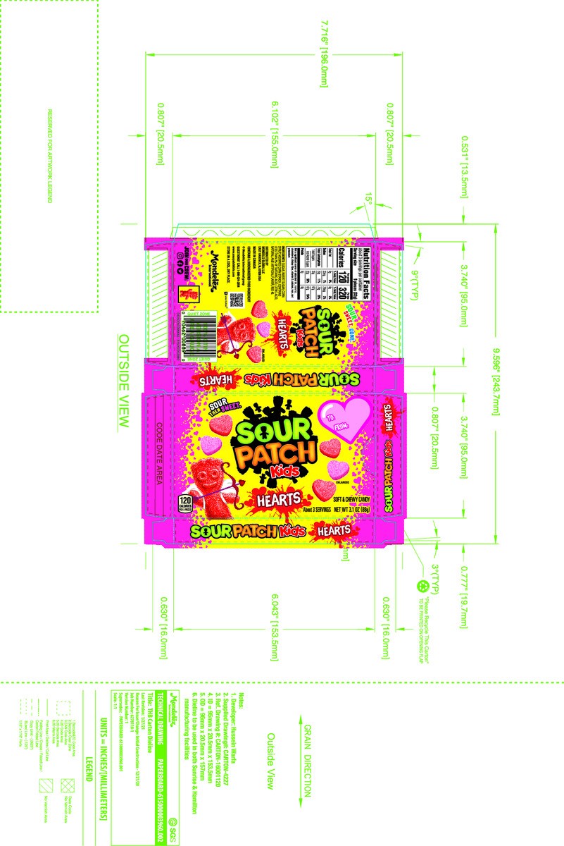 slide 7 of 15, SOUR PATCH KIDS Soft & Chewy Valentines Day Candy Hearts, 3.1 oz, 3.1 oz