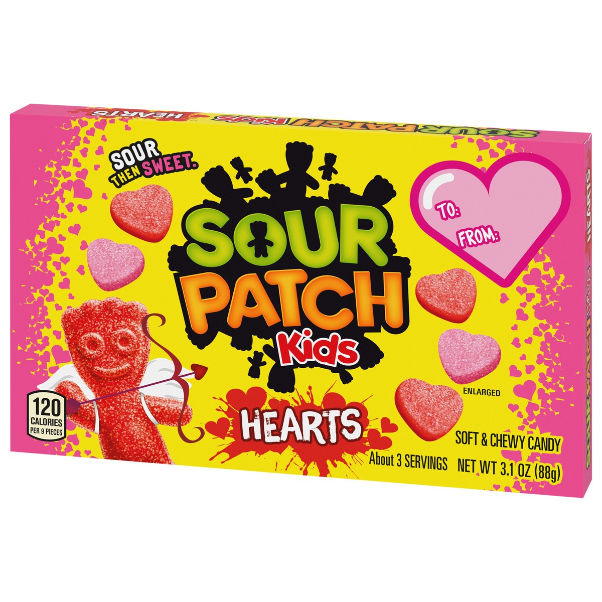 slide 15 of 15, SOUR PATCH KIDS Soft & Chewy Valentines Day Candy Hearts, 3.1 oz, 3.1 oz