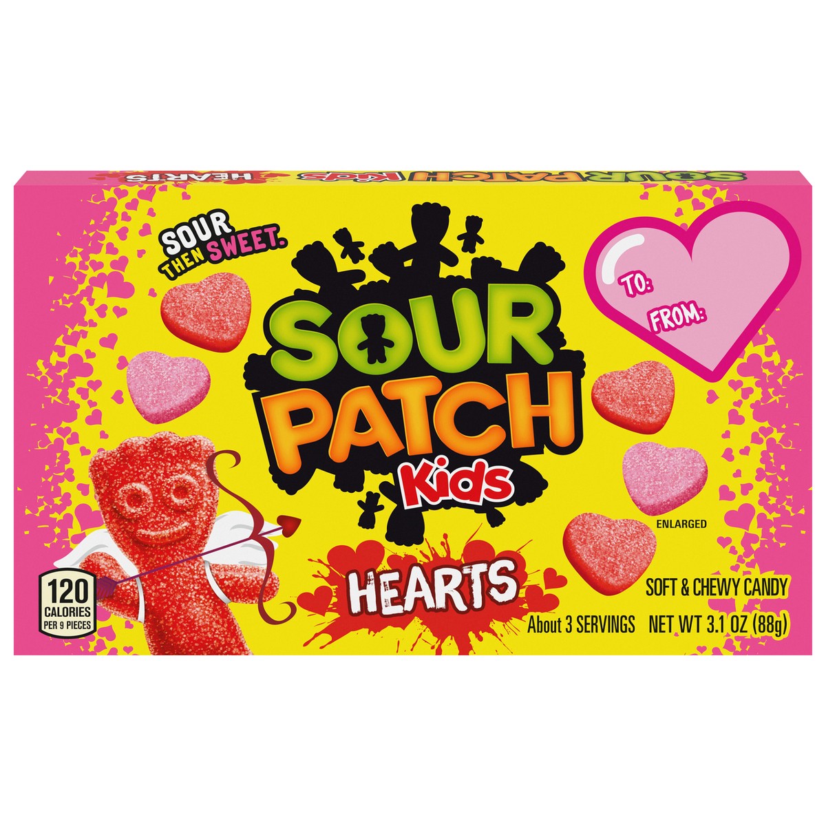 slide 3 of 15, SOUR PATCH KIDS Soft & Chewy Valentines Day Candy Hearts, 3.1 oz, 3.1 oz
