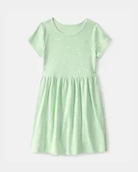 Carter's Girls Floral Short-Sleeve Dress - Green - Size 6-6X