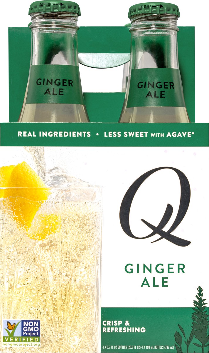 slide 3 of 6, Q Mixers Ginger Ale, Premium Cocktail Mixer Made with Real Ingredients, 6.7 Fl Oz (4 Bottles), 4 ct