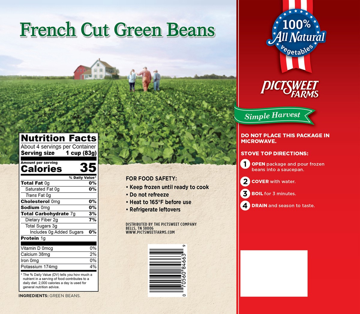 slide 2 of 3, PictSweet Green Beans, 12 oz