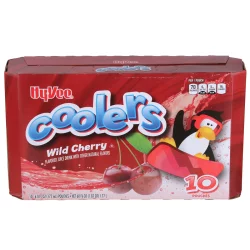 Hy-vee Coolers, Wild Cherry Flavored Juice Drink - 10 ct; 6 fl oz