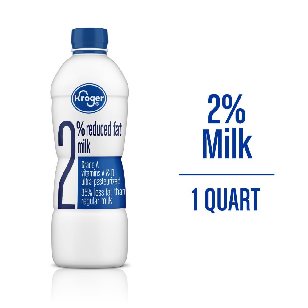 slide 2 of 3, Kroger 2% Reduced Fat Milk, 1 qt