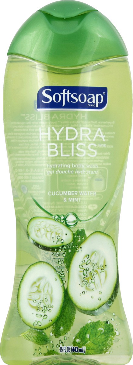 slide 5 of 6, Softsoap Hydra Bliss Body Wash, Cucumber Water & Mint, 15 oz