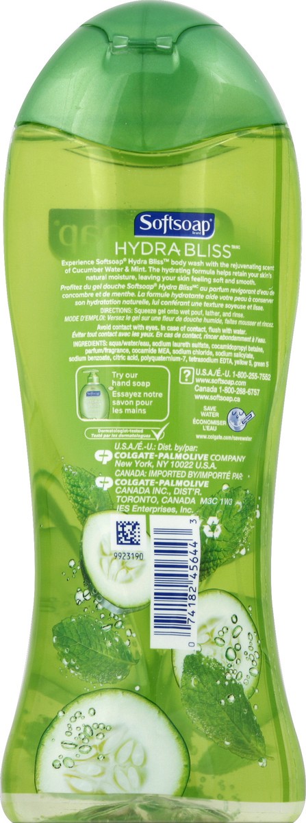 slide 6 of 6, Softsoap Hydra Bliss Body Wash, Cucumber Water & Mint, 15 oz