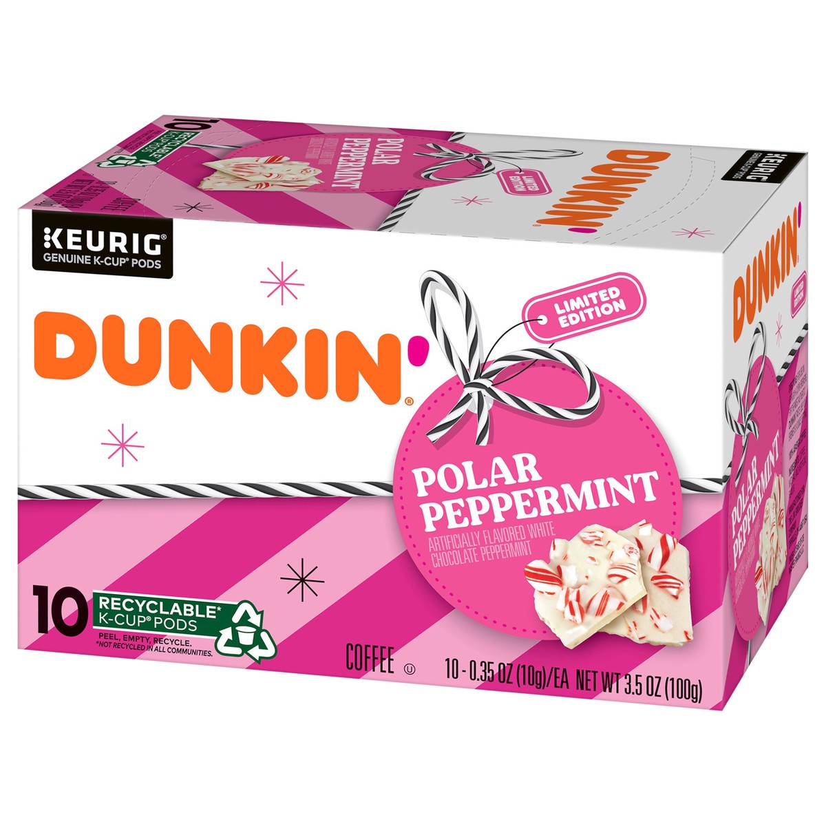 slide 6 of 9, Dunkin' Dunkin Polar Peppermint, Limited Edition Holiday Coffee K-CUP /, 3.7 oz