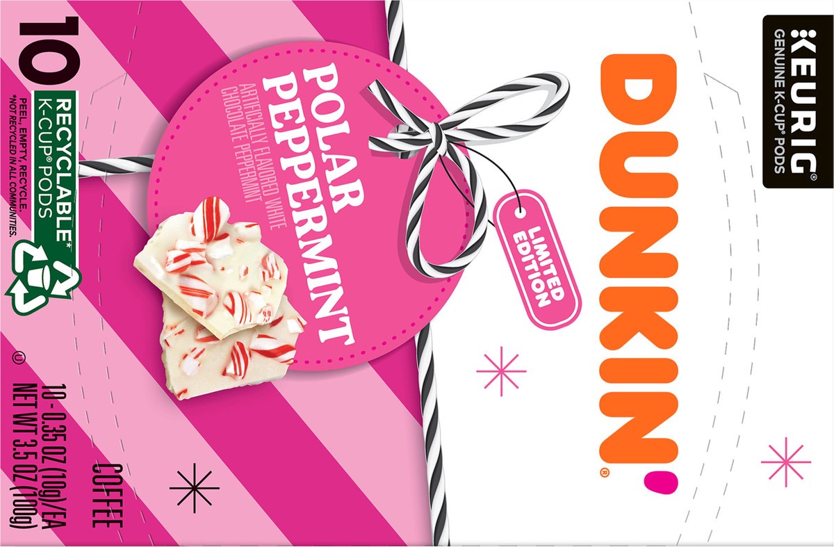 slide 2 of 9, Dunkin' Dunkin Polar Peppermint, Limited Edition Holiday Coffee K-CUP /, 3.7 oz