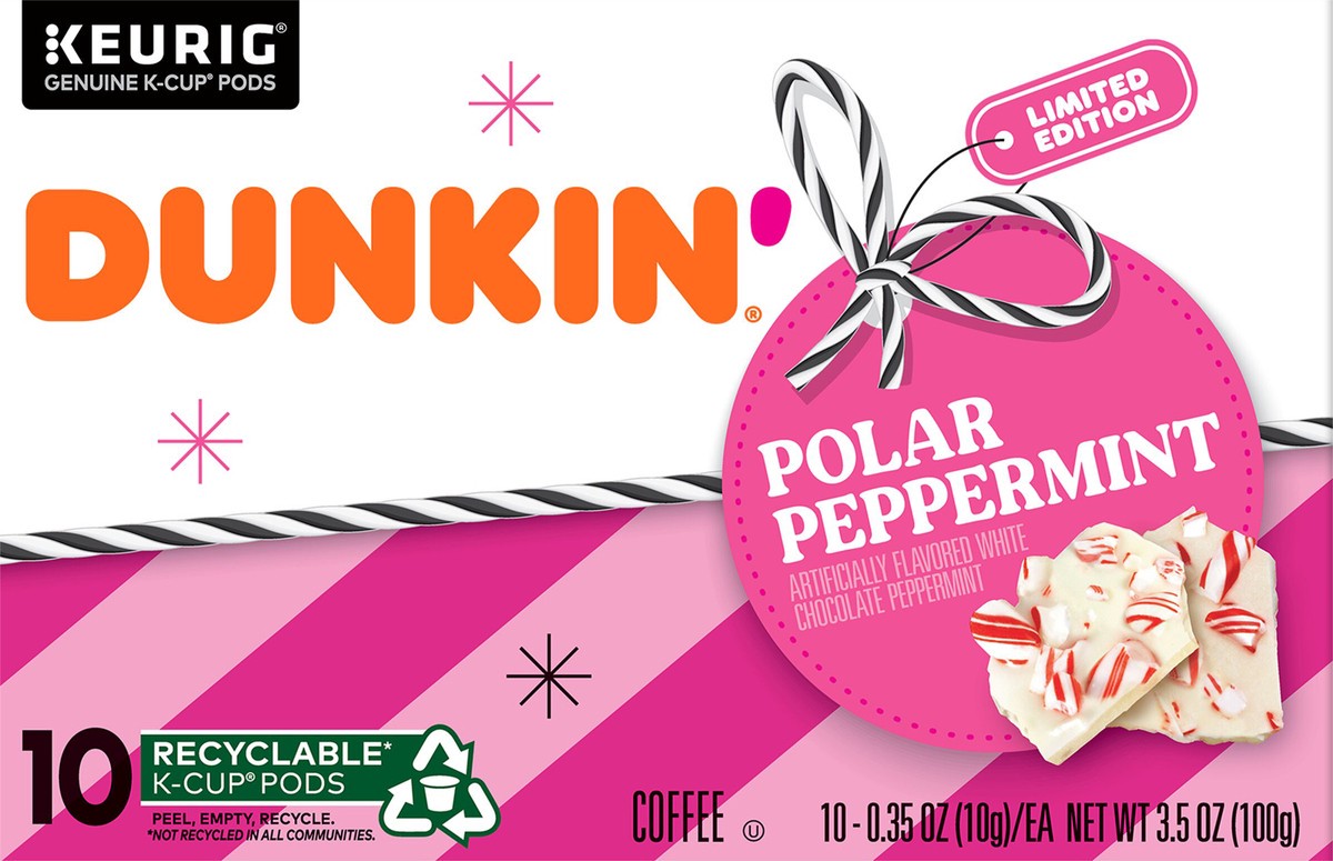 slide 8 of 9, Dunkin' Dunkin Polar Peppermint, Limited Edition Holiday Coffee K-CUP /, 3.7 oz