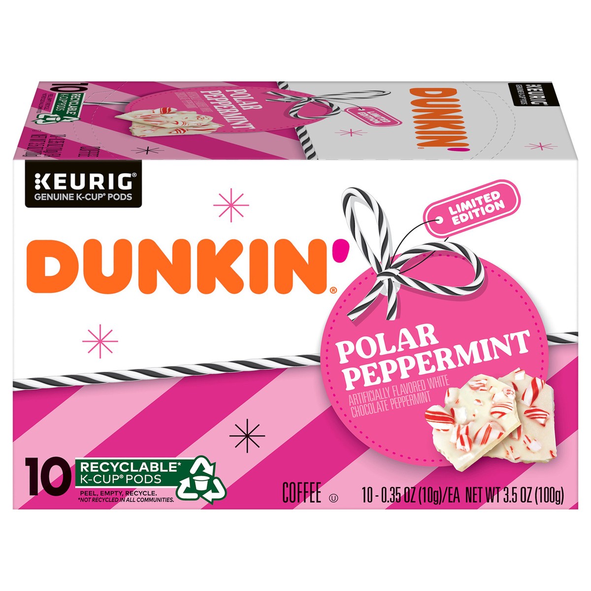slide 9 of 9, Dunkin' Dunkin Polar Peppermint, Limited Edition Holiday Coffee K-CUP /, 3.7 oz