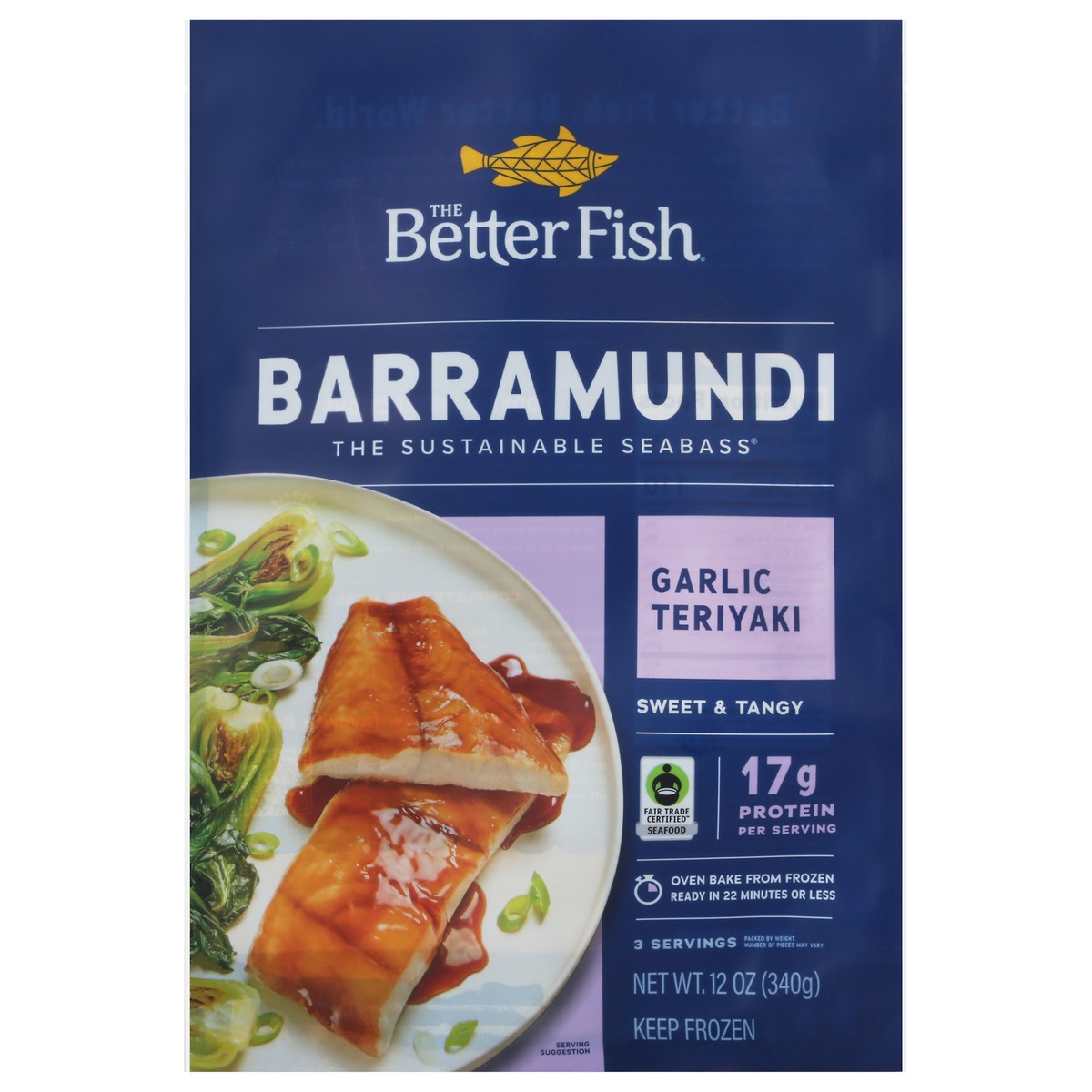 slide 12 of 13, The Better Fish Galrlic Teriyaki Barramundi Sweet & Tangy Sea Bass, 1 ct