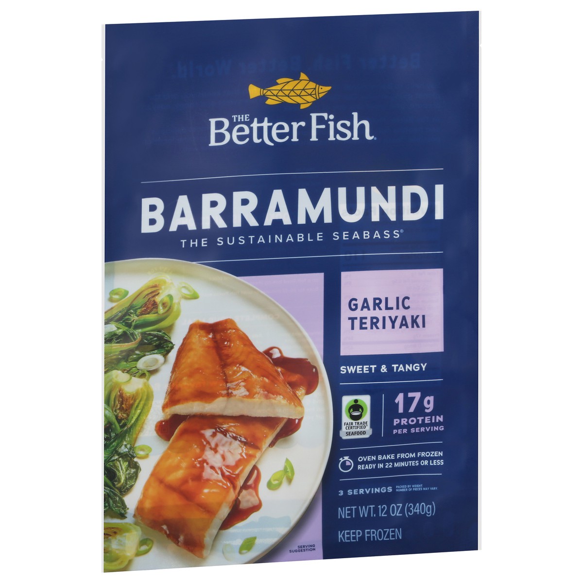 slide 8 of 13, The Better Fish Galrlic Teriyaki Barramundi Sweet & Tangy Sea Bass, 1 ct
