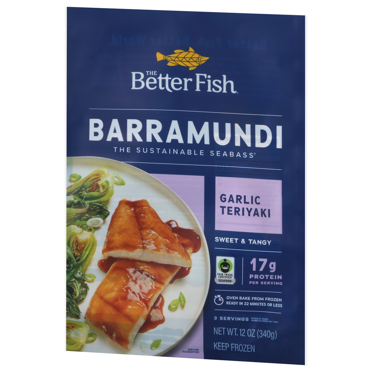 slide 6 of 13, The Better Fish Galrlic Teriyaki Barramundi Sweet & Tangy Sea Bass, 1 ct