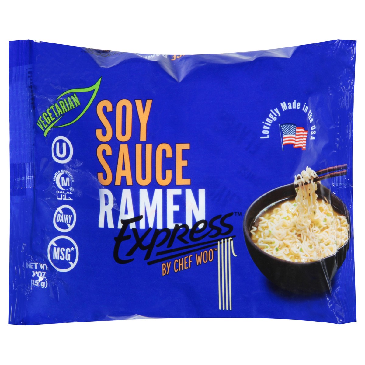 slide 1 of 5, Ramen Express Soy Sauce Flats, 3 oz