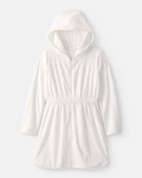 Carter's Girls Terry Long-Sleeve Cover Up - White, Size 10