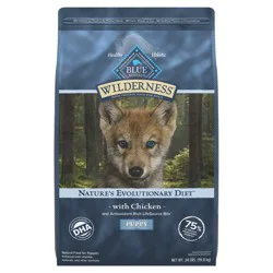 Blue Buffalo Wilderness High Protein Natural Puppy Dry Dog Food plus Wholesome Grains, Chicken 24 lb bag