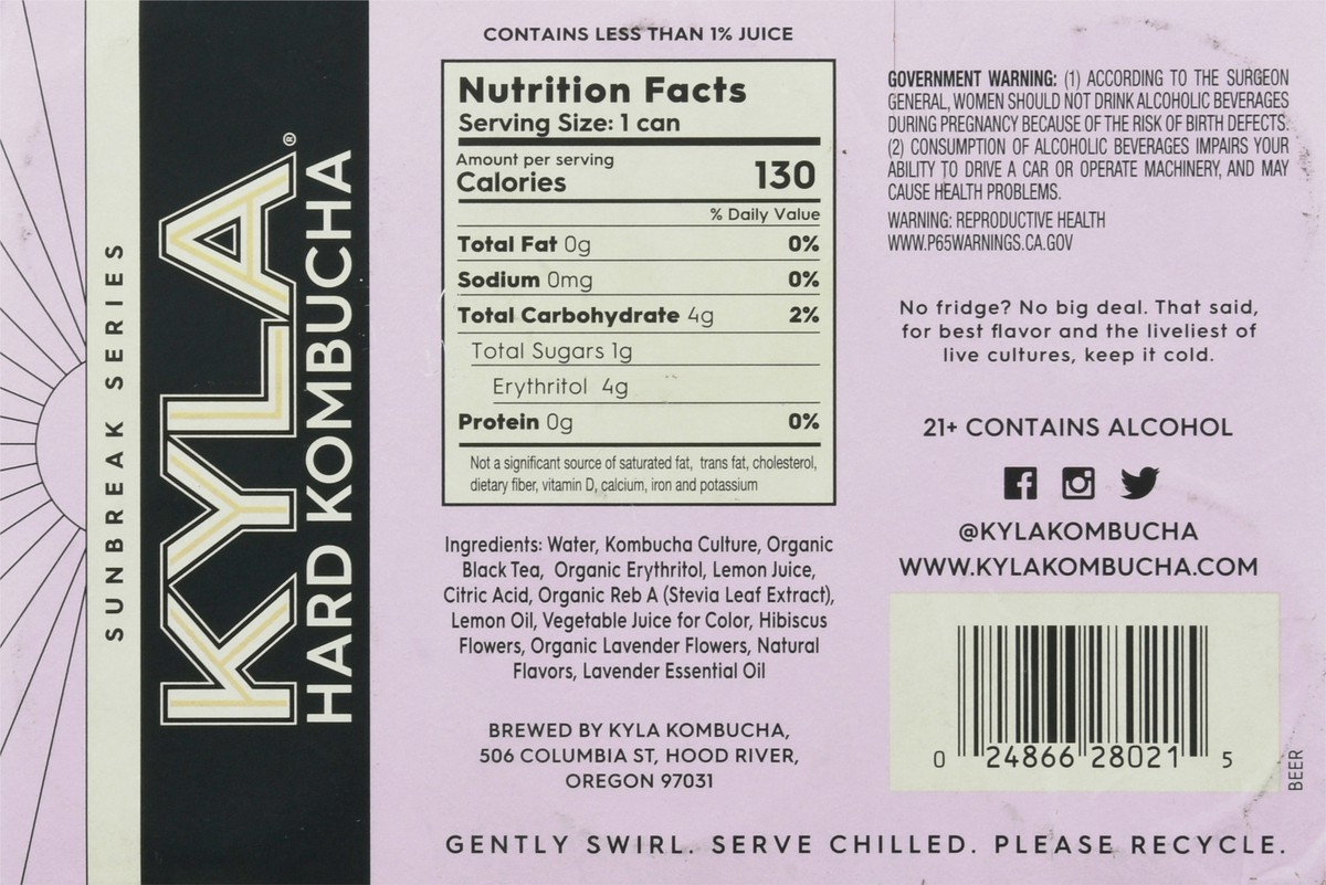 slide 4 of 9, Kyla Hard Kombucha, 6 ct; 12 oz