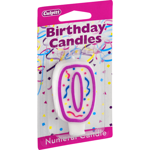slide 2 of 8, Culpitt Birthday Candles Numeral Candle 0, 1 ct