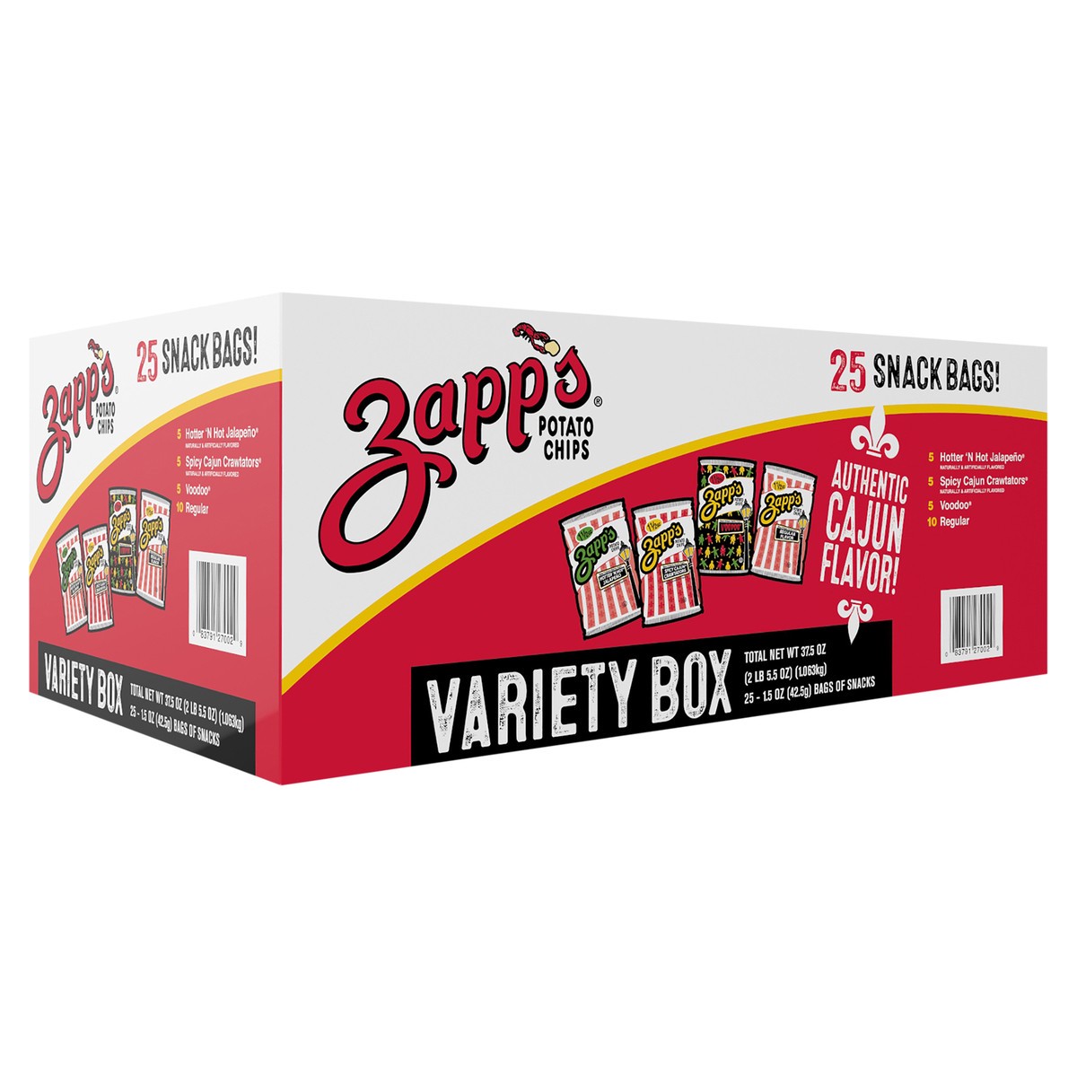 slide 11 of 13, Zapp's 25 ct Zapp's New Orleans Kettle Style Potato Chips Variety Pack, 25 ct