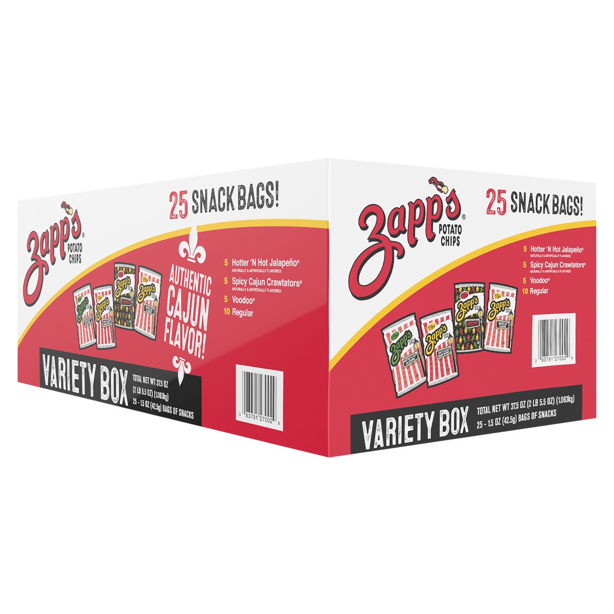slide 12 of 13, Zapp's 25 ct Zapp's New Orleans Kettle Style Potato Chips Variety Pack, 25 ct