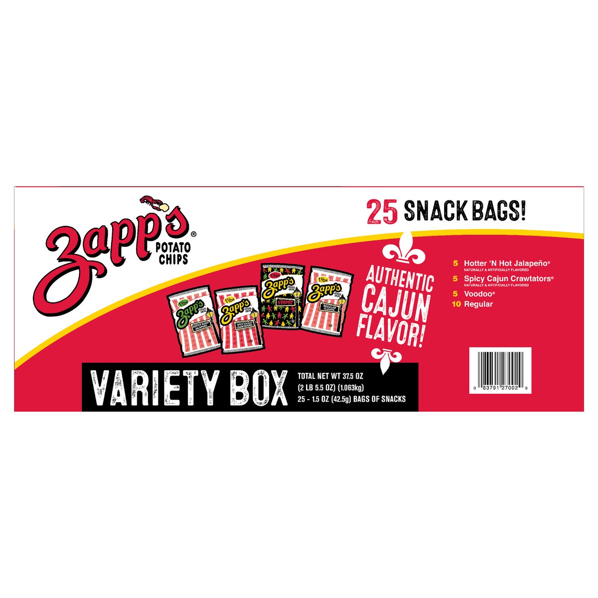 slide 8 of 13, Zapp's 25 ct Zapp's New Orleans Kettle Style Potato Chips Variety Pack, 25 ct